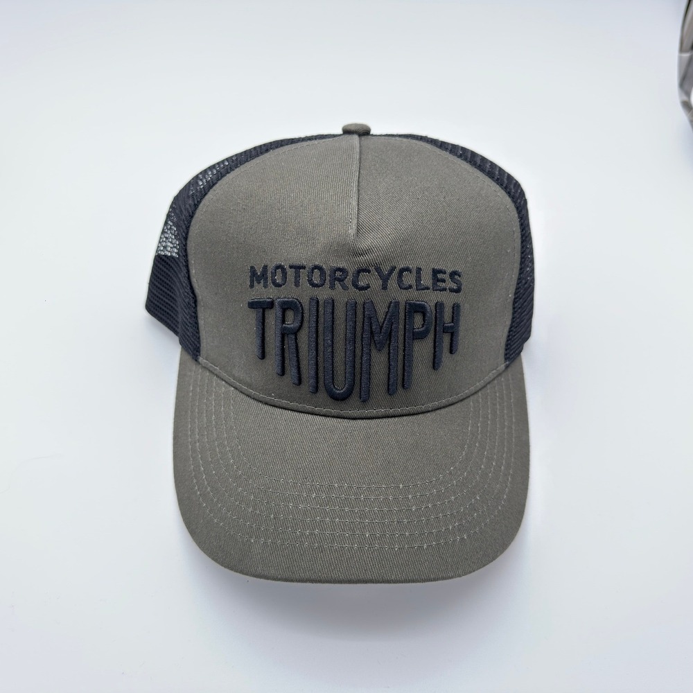 Triumph Motorcycles Workshop Cap Trucker Hat Black Gray